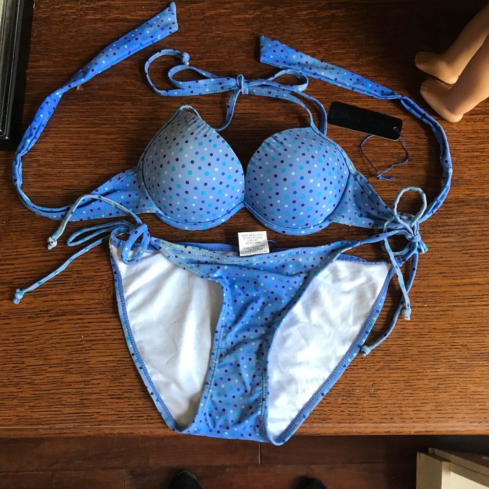 Light Blue Polka Dot Bikini